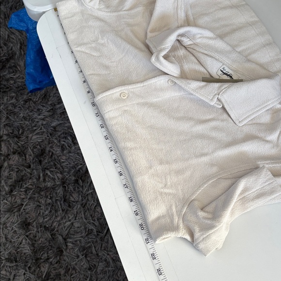 J Crew Textured camp-collar sweater-tee Medium Ivory - Picture 2 of 4